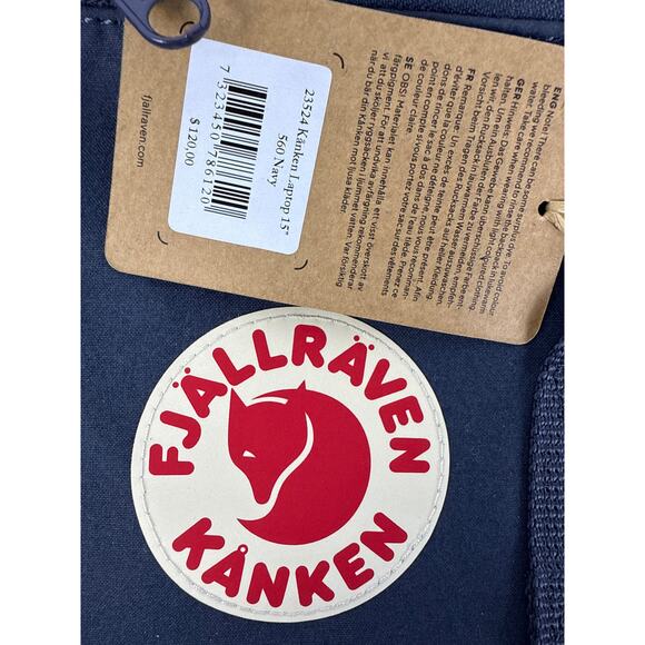 Fjallraven Kanken 15" Laptop 18L Backpack w/seat cushion 23524 Navy OS - Picture 4 of 12